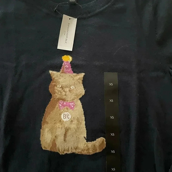 Banana Republic Cute Crew Neck Kitten Cat Tee - Picture 2 of 8